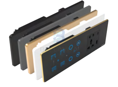 PH Glass 2 Switch + 1 Fan + 2 Curtain + Socket - 6/8M - Bellavita Smart Homes