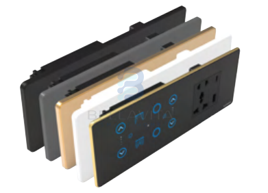 PH Glass 2 Switch + 2 Fan + 1 Curtain + Socket - - Bellavita Smart Homes
