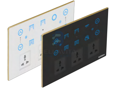 PH Glass 2 Switch + 2 Fan + 2 Curtain + 3 Socket - Bellavita Smart Homes