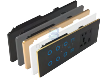 PH Glass 6 Switch + 1 Curtain + Socket - 6/8M - Bellavita Smart Homes