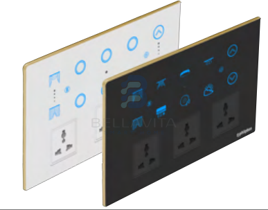 PH Glass 8 Switch + 1 Fan + 3 Socket - 12M - Bellavita Smart Homes